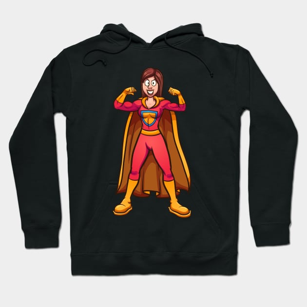 Super Fit Mum, Super Strong Mom Hero Hoodie by PosterpartyCo